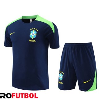 Camiseta Entrenamiento Brasil + Cortos Azul Real 2024/2025