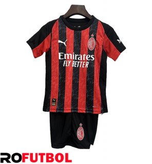 Camisetas De Futbol AC Milan Ninos Primera 2025/2026