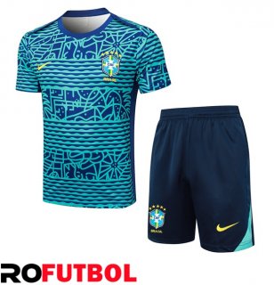 Camiseta Entrenamiento Brasil + Cortos Azul 2024/2025