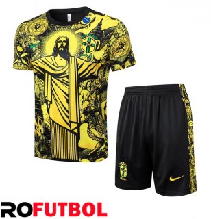 Camiseta Entrenamiento Brasil + Cortos Amarillo 2024/2025