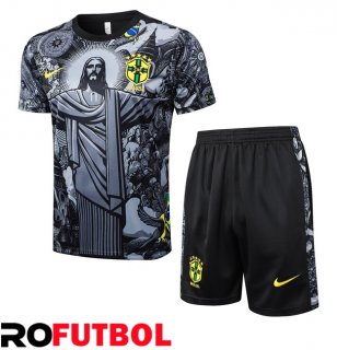 Camiseta Entrenamiento Brasil + Cortos Negro 2024/2025